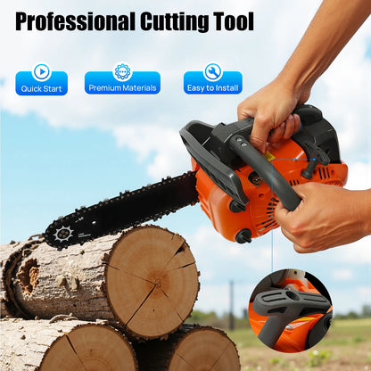 Top Handle Chainsaw, 12 inch, Gasoline,  2-Stroke Engine Chainsaw