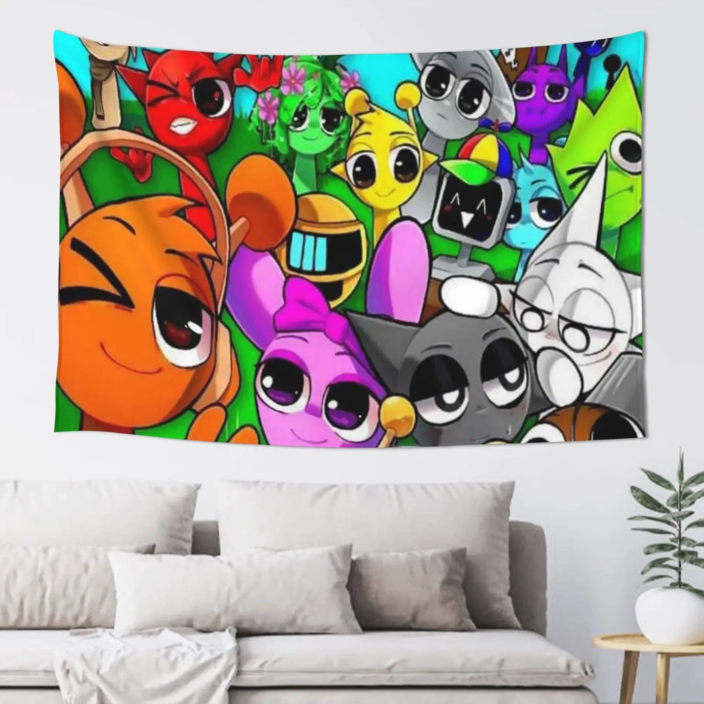 Funny Spunki Cartoon Tapestry,
