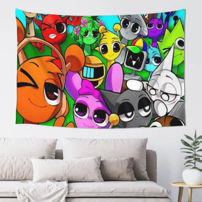 Funny Spunki Cartoon Tapestry,