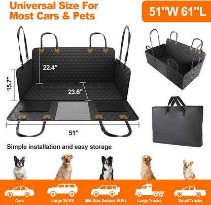 Waterproof Pet Travel Foldable Dog Mat w/Rear Car Seat  Protector
