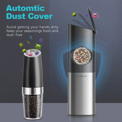 ULTREAN Salt and Pepper Grinder Electric, Stainless Steel, with Adjustable Fineness