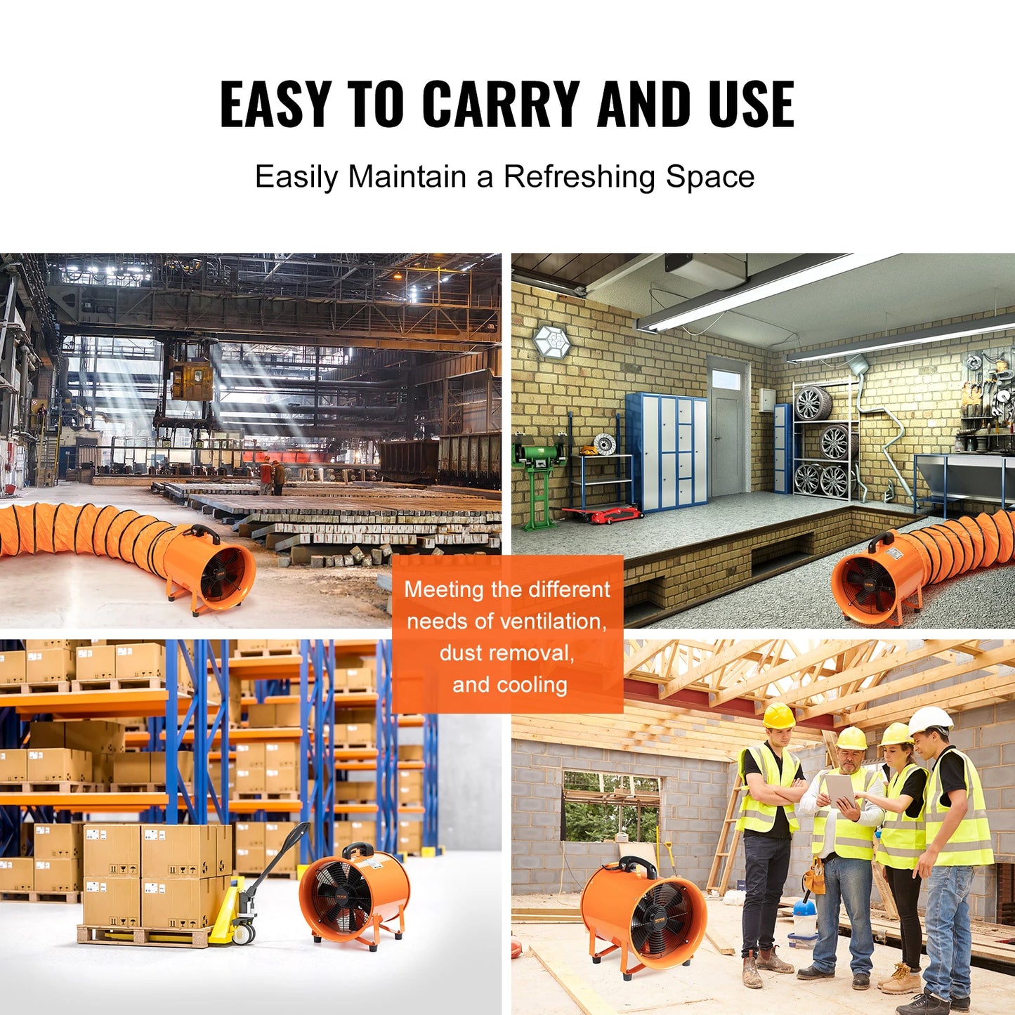 Ventilation/Exhaust Fan 10/12 inch with 5M PVC Duct Exhaust Blower