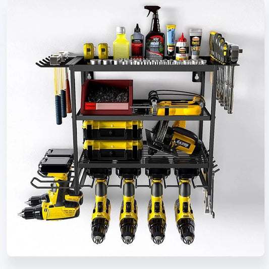 Power Tool Organizer 4 Layer Wall Mounted With Hooks