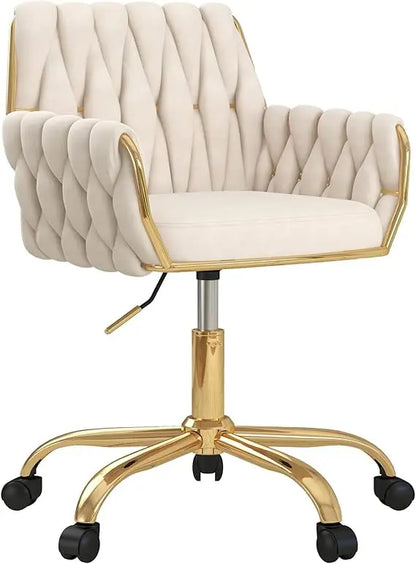 Velvet Desk/Vanity Chair, Modern, Height Adjustable w/ 360° Swivel