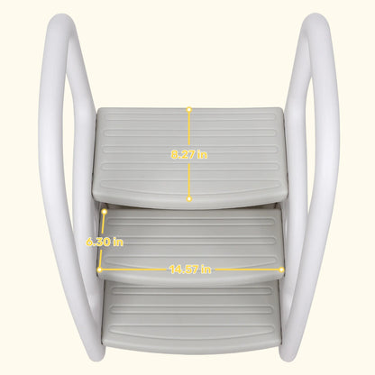 Toddler Step Stool with 3 Steps and Side Rails