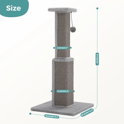 Large Cat Scratching Post with Woven Sisal and Dangling Ball Toy