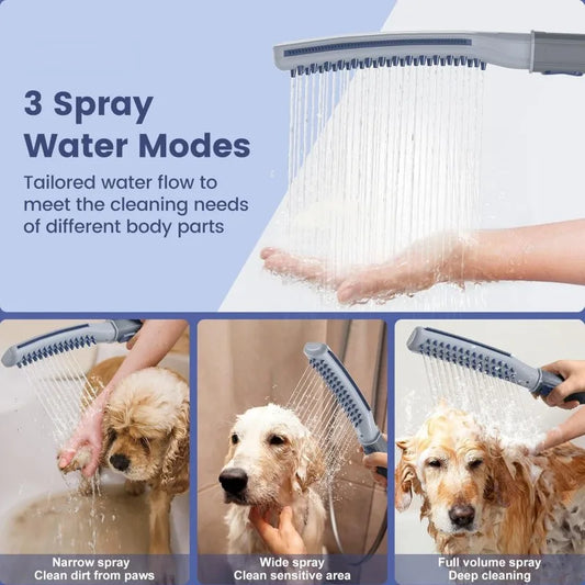 Dog Shower Wand with Attachments including 3 Spray Modes and 8 foot Hose