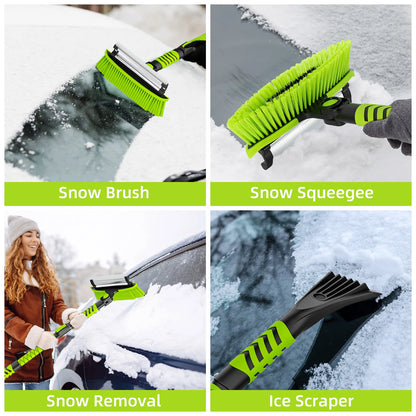 Deli Ultimate Car Snow Cleaner, 43" 2-in-1 Ice Scraper & Brush with Extendable Handle