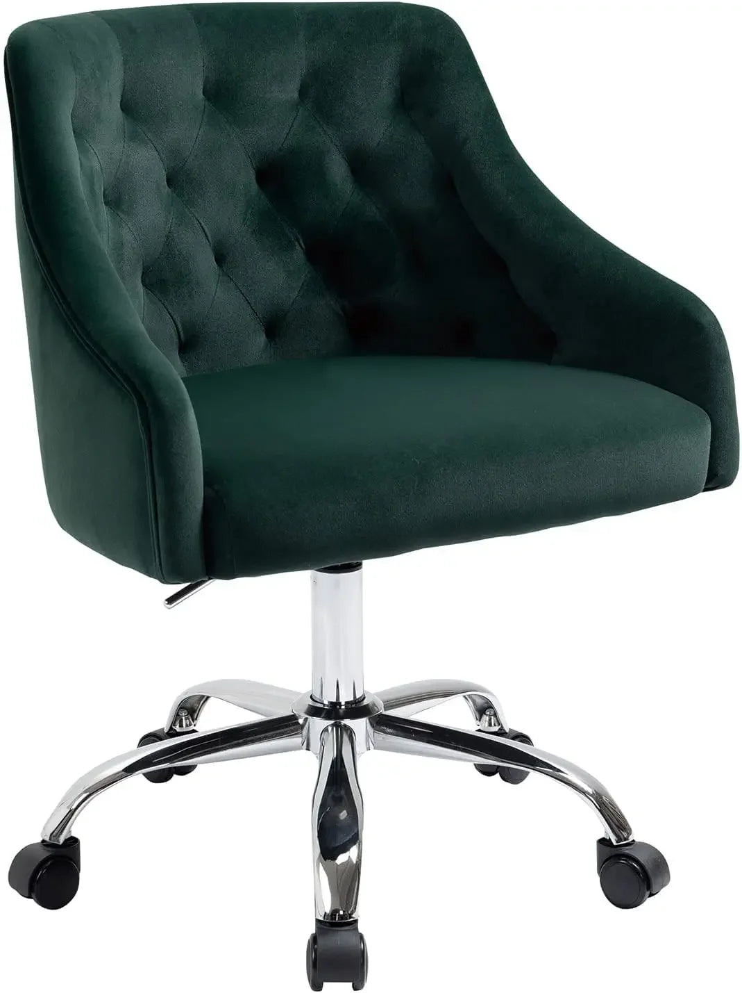 Modern Desk Chair - Comfortable, Cushioned with Velvet Fabric, Adjustable Height, and Swivel