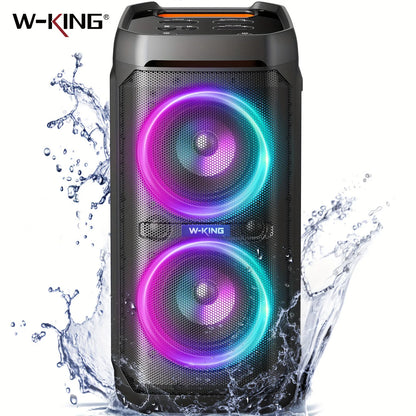 100W RMS Bluetooth Speakers, Waterproof, Portable, Party Boombox, Wireless w/lights