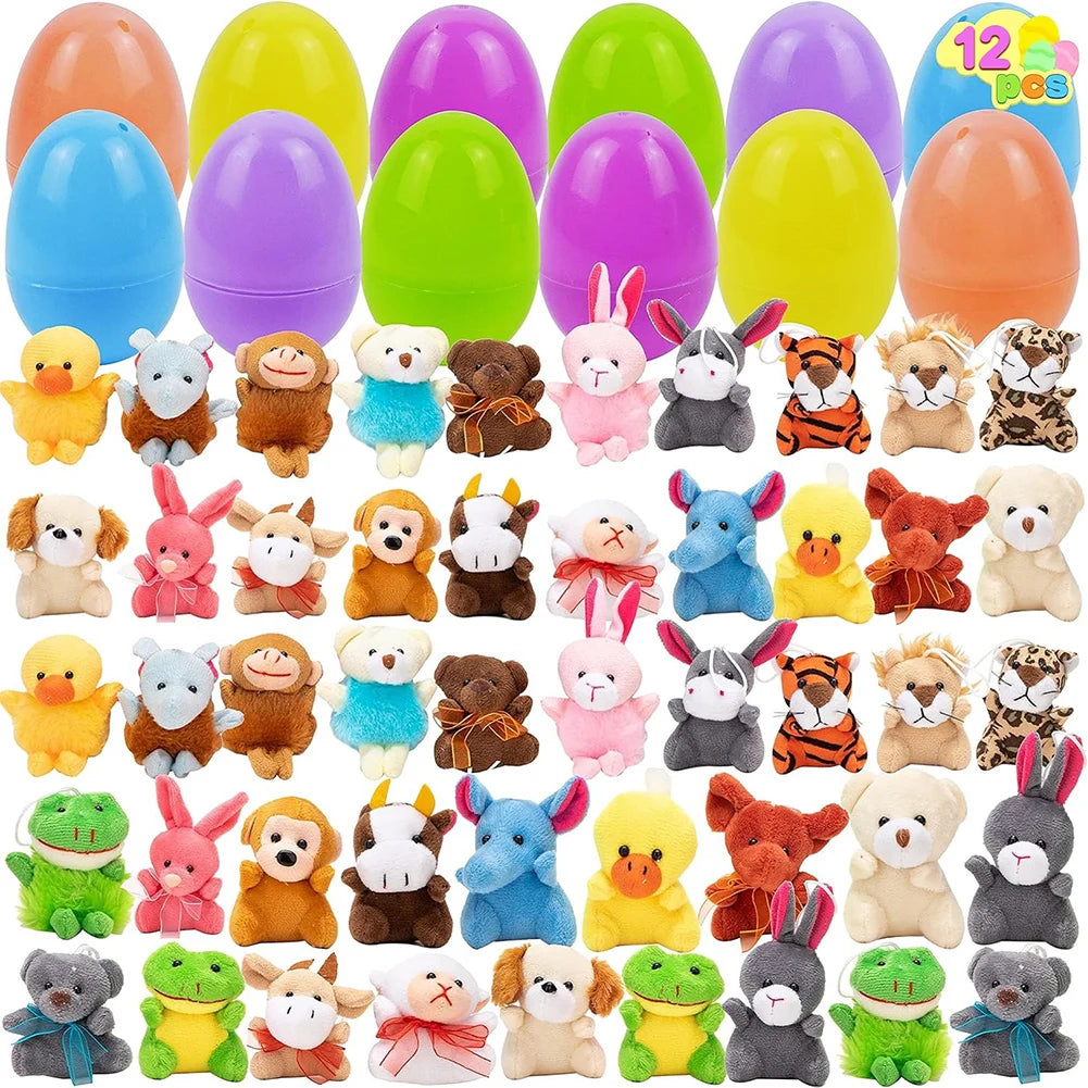 12/24/48 Pack Kids Easter Egg Hunt Game, Party Favors Prefilled Easter Eggs