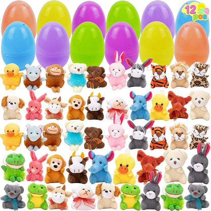 12/24/48 Pack Kids Easter Egg Hunt Game, Party Favors Prefilled Easter Eggs