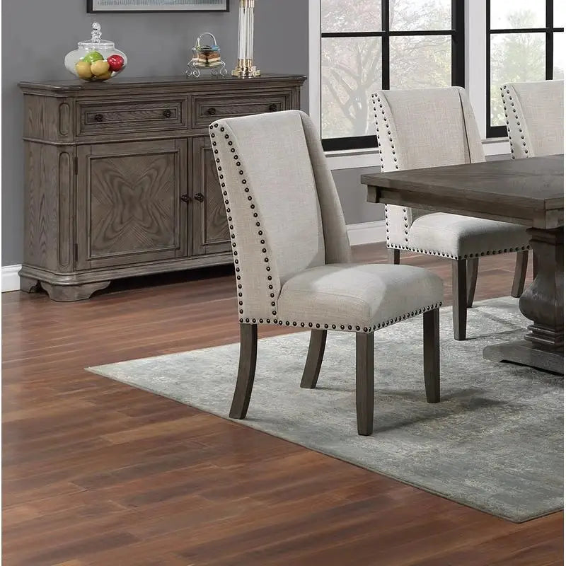 Traditional 9-Piece Dining Set w/ Leaf, 8 Side Chairs, Pedestal Base, Oak Finish