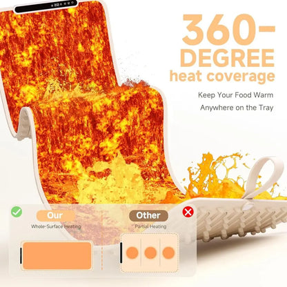 Electric Food Warming Tray XXL (36x16) Portable, Rollable, with Fast Even Surface Heating,