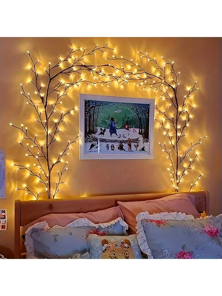 Willow Vine Fairy Lamp - Bendable 1.8m /5.9 Feet Branch USB Powered w/96 Warm White Led Lights, 8 Modes