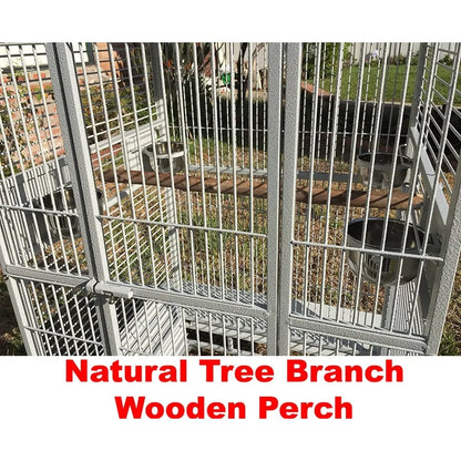 Elegant Wrought Iron Play Top Bird Cage  w/Large Interior Space, Removable Trays, On Wheels