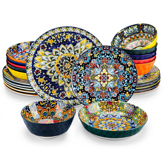 Vancasso Ceramic Dinnerware Set, Elegant and Vibrant, Bohemian Style Stoneware