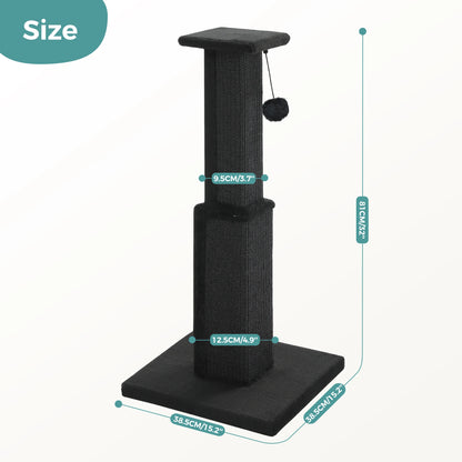 Large Cat Scratching Post with Woven Sisal and Dangling Ball Toy