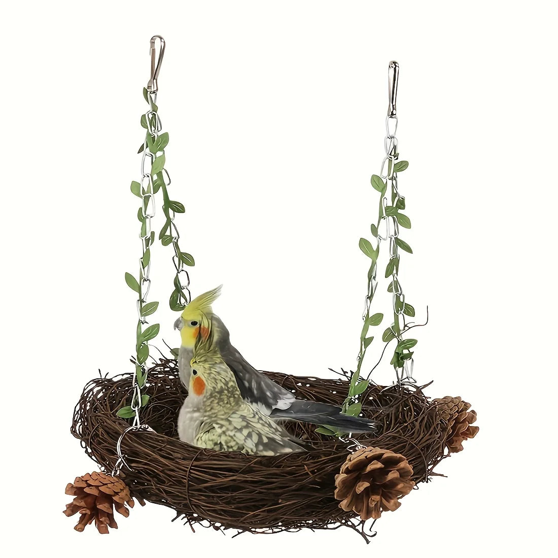 Natural rattan bird cradle - suitable for small parrots and birds