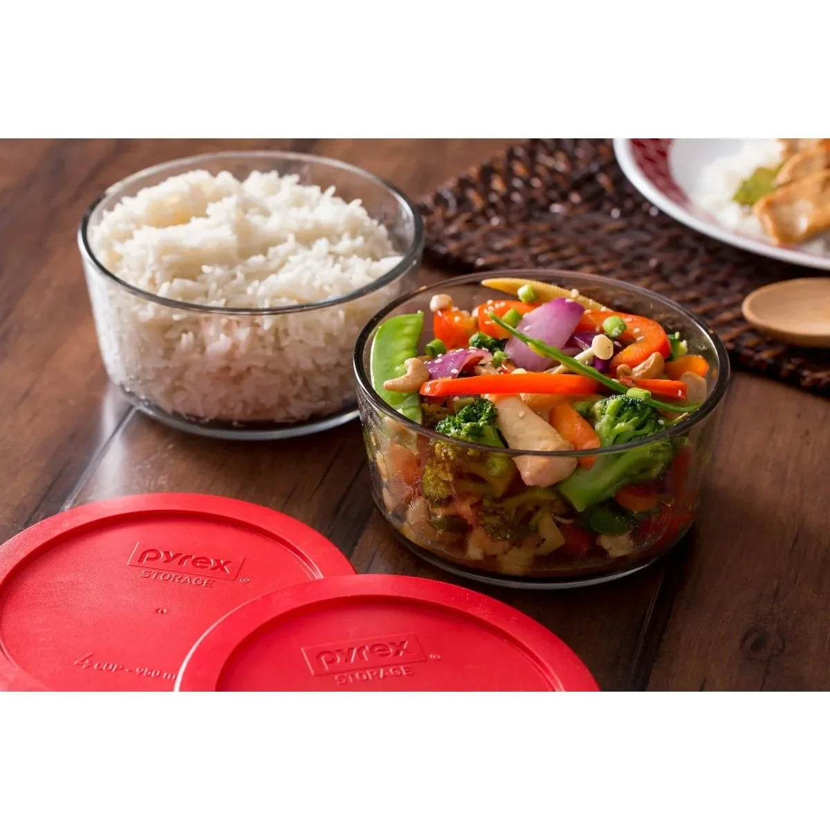 Pyrex Glass Bowl 2 Pack Set w/ Lids, Microwave & Oven Safe