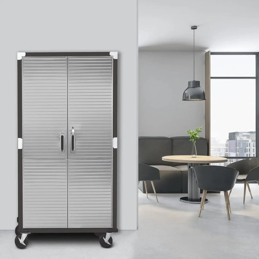 Solid Steel Rolling and Lockable Metal Storage Cabinet