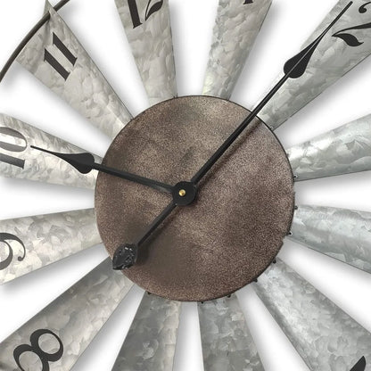 30inch Windmill Distressed Rustic Metal Wall Clocks
