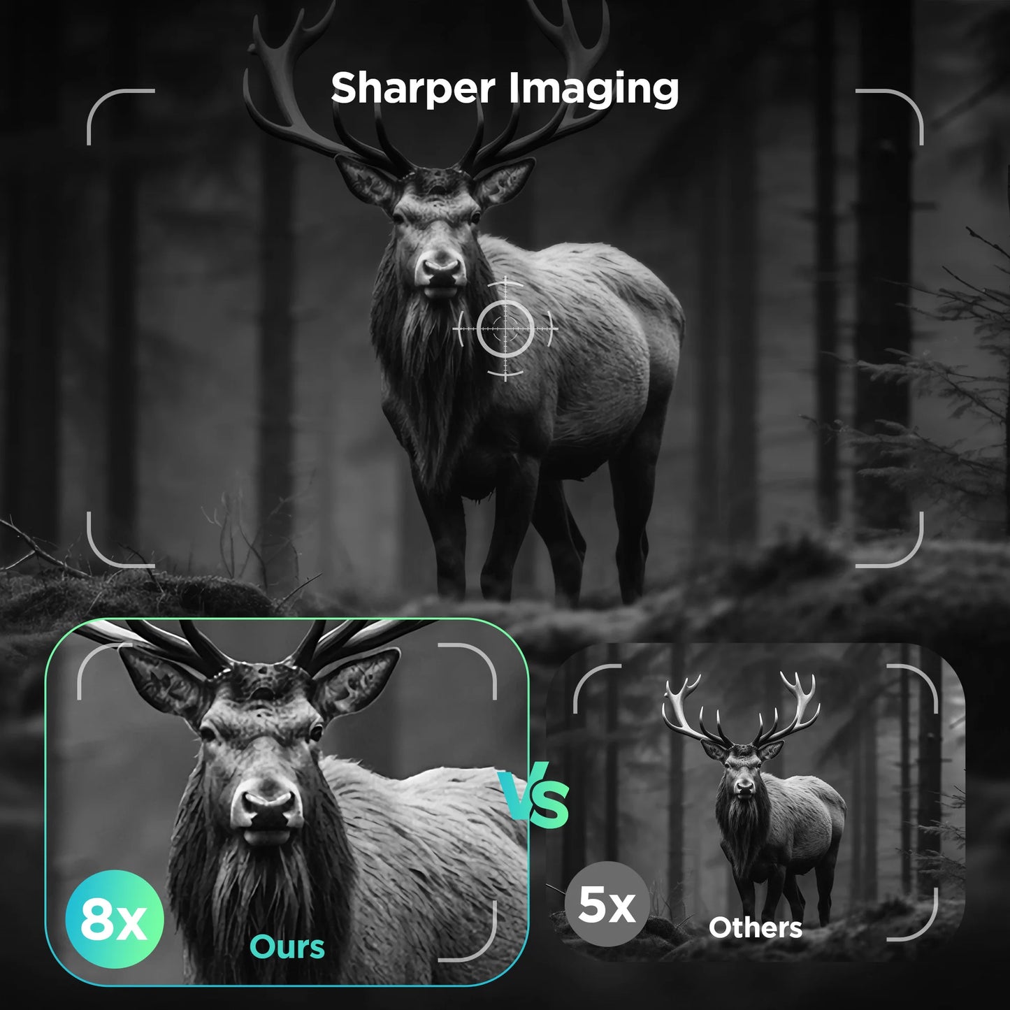 Night Vision Binoculars 8X Digital Zoom HD 1080P w/ IR Illuminator & Video Recording