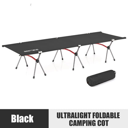 Portable Folding Cot with Leg Extenders-Ultralight Aluminum Alloy