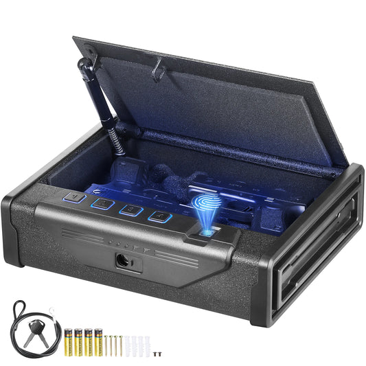 Safe for up to 2 Pistols/Valuables-Safe 3-Way Quick Access Gun Box  includes Steel Security Wire