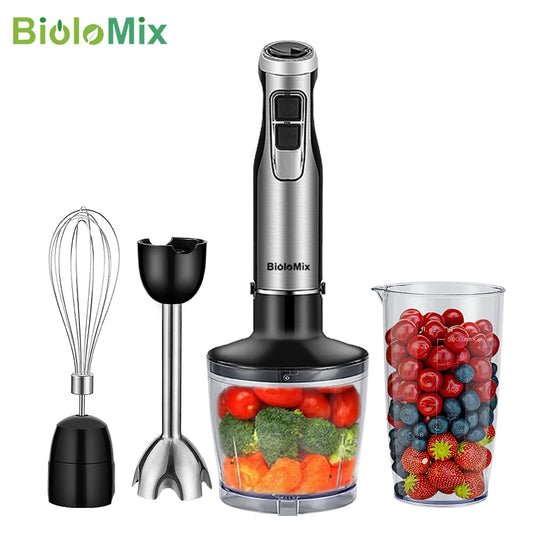 4 in 1 1200W Hand Stick Blender Mixer w/ Chopper, Smoothie Cup and Ice Blades