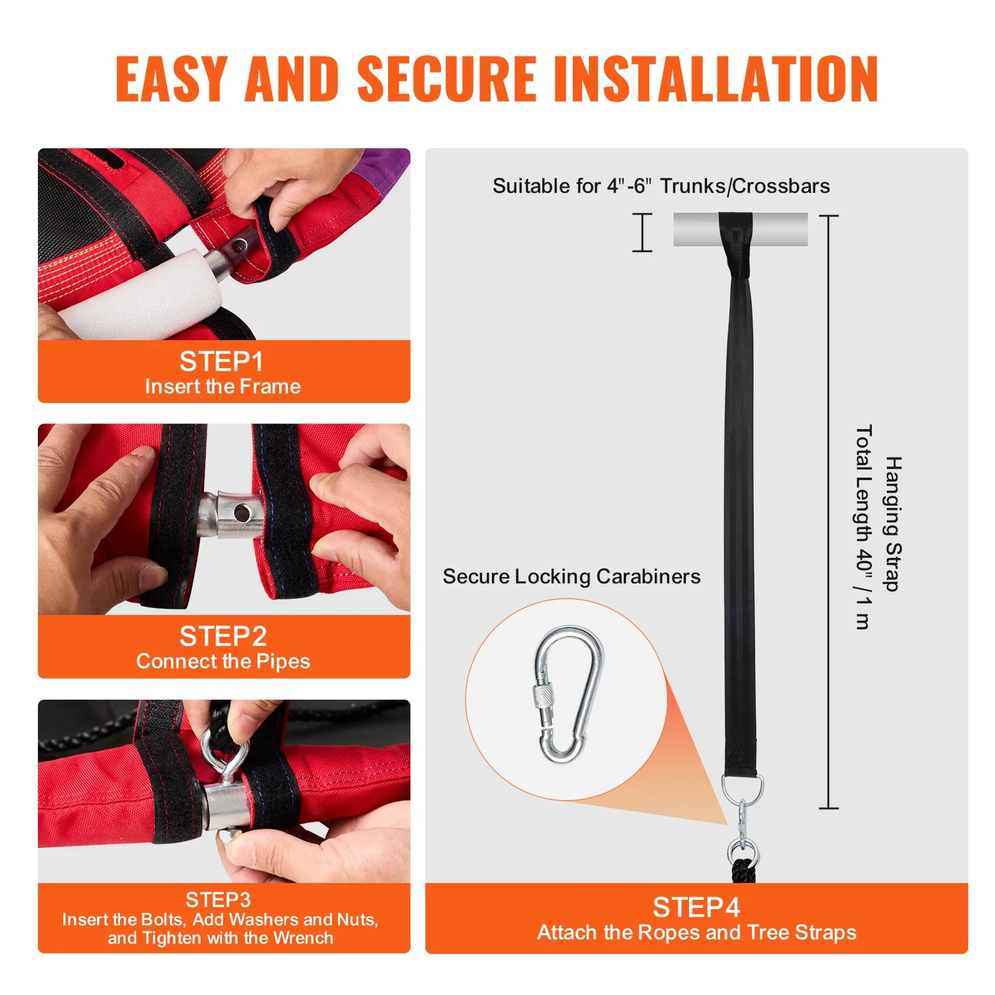 Tree Saucer Swing Seat 750lbs capacity w/ Adjustable Multi-Strand Ropes