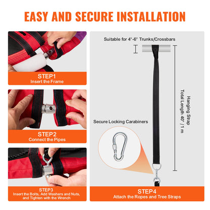Tree Saucer Swing Seat 750lbs capacity w/ Adjustable Multi-Strand Ropes