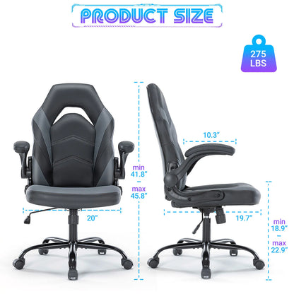 Computer/Gaming Chair, PU Leather with Flip-up Armrest