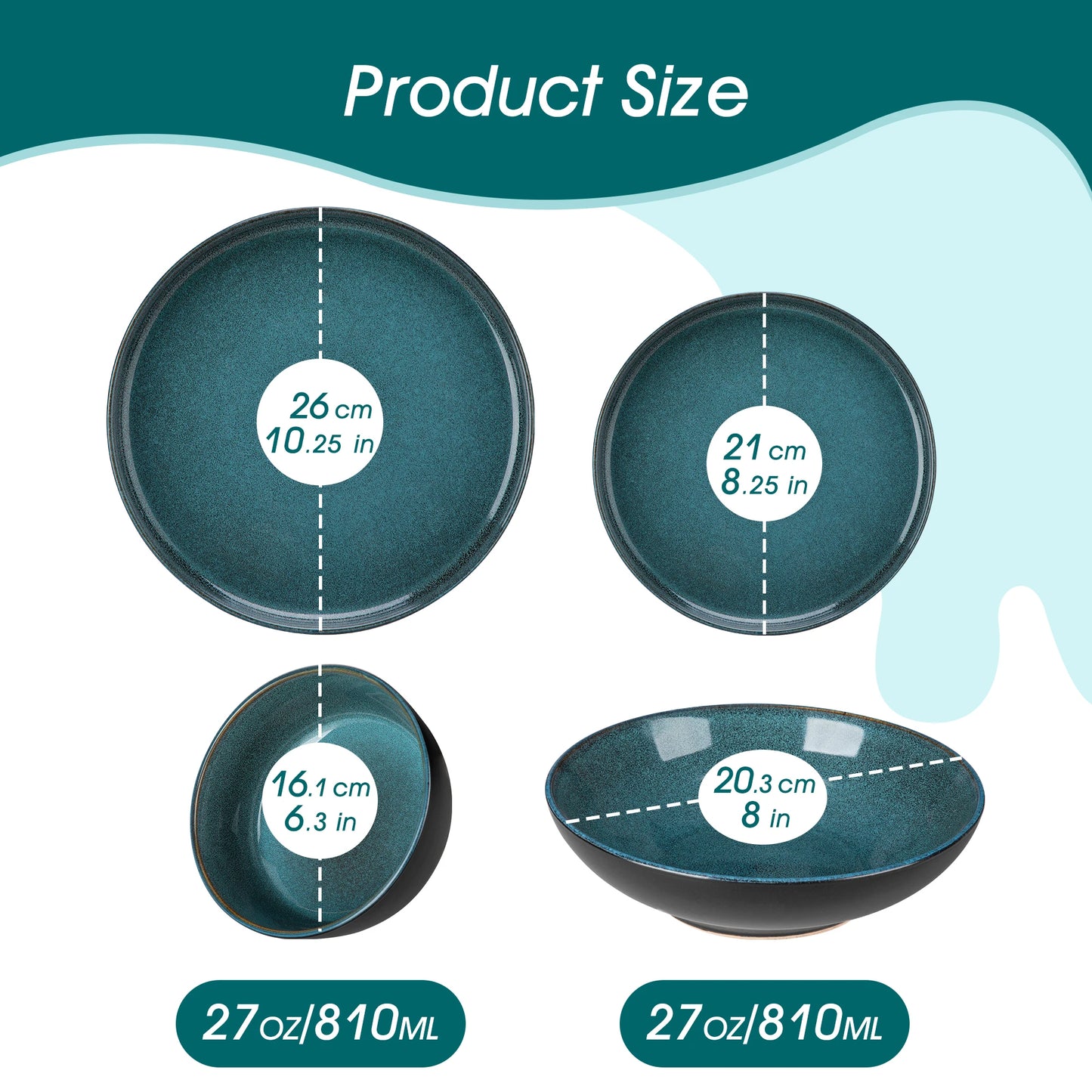 Vancasso 18/24 Piece Ceramic Stoneware Dinnerware Set