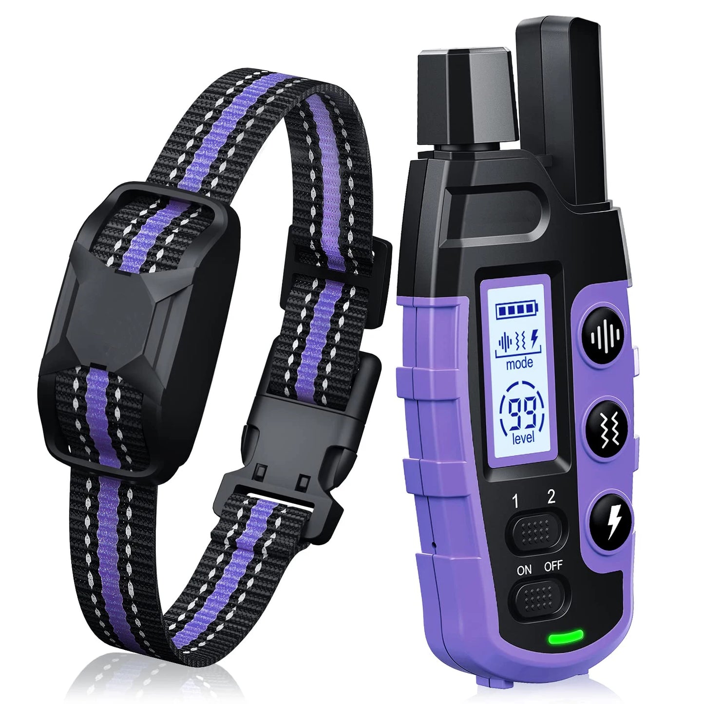 Electric Dog Training Collar- Remote Control-Waterproof With Vibration Shock Beep Modes and Levels