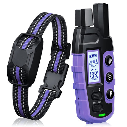 Electric Dog Training Collar- Remote Control-Waterproof With Vibration Shock Beep Modes and Levels