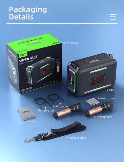 120W Waterproof Portable Bluetooth Speaker, Wireless Outdoor w/Subwoofer