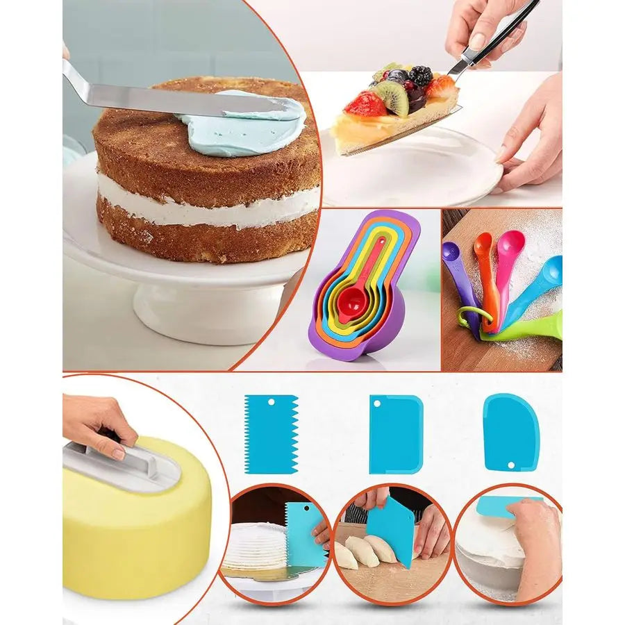 700PCs Cake Decorating Kit with Baking Supplies and Cake Turntable for Decorating