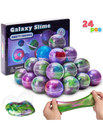 24 Pcs Mini Slime Party Favors-Multicolor Galaxy Slime Balls