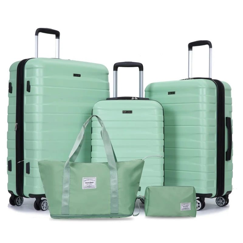 3 Piece Hardcase Luggage Sets with TSA Lock include Travel Duffle and Toiletry Bags