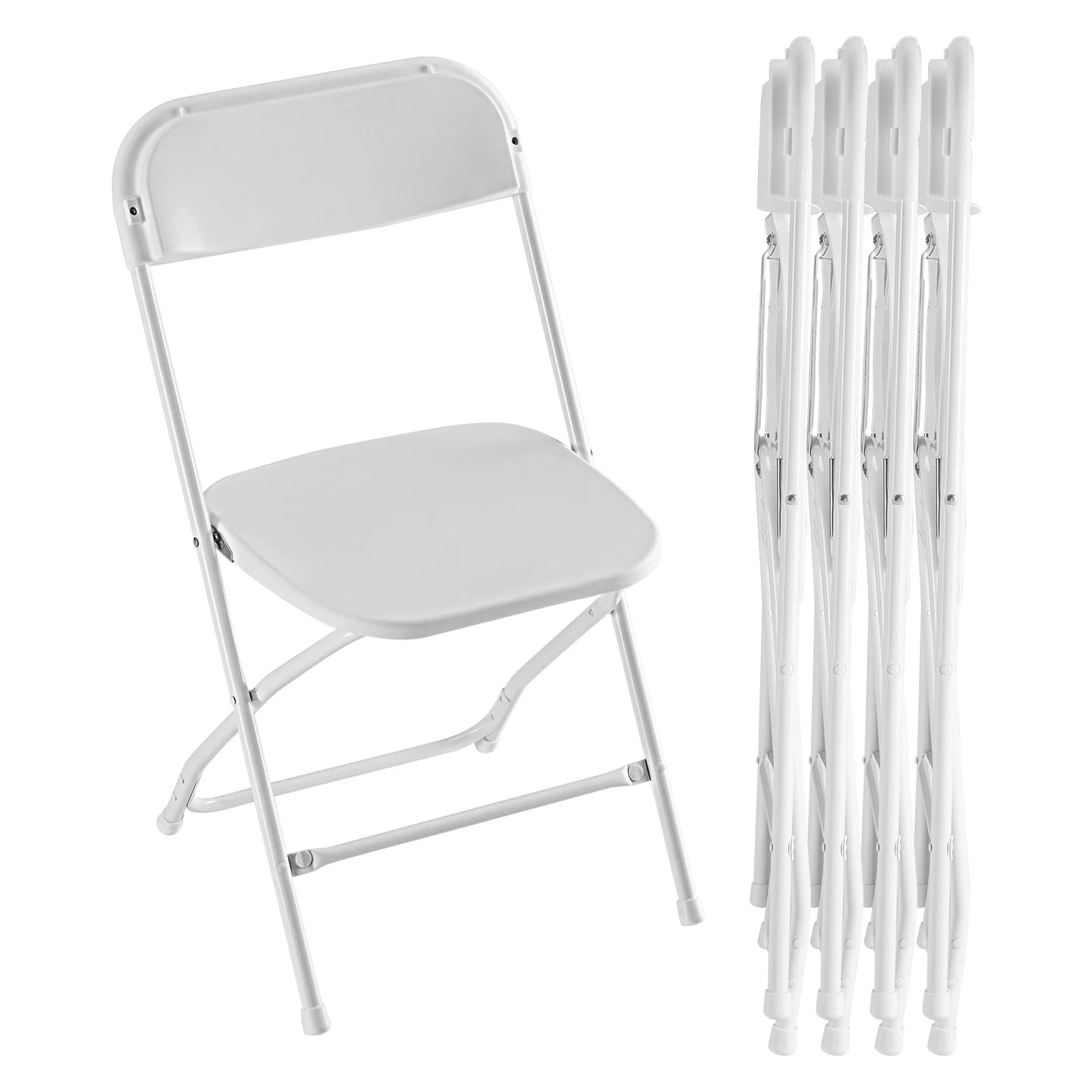 Plastic Seating - Metal Frame Folding Chair, 330LB Load Capacity, Lightweight and Portable