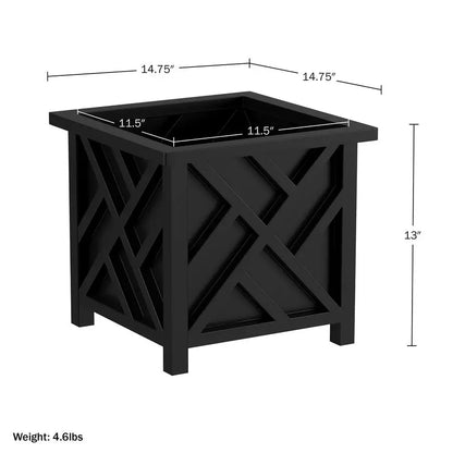 Lattice Design Planter Box, 2 Pack, 14.75Inch Decorative Planter Box