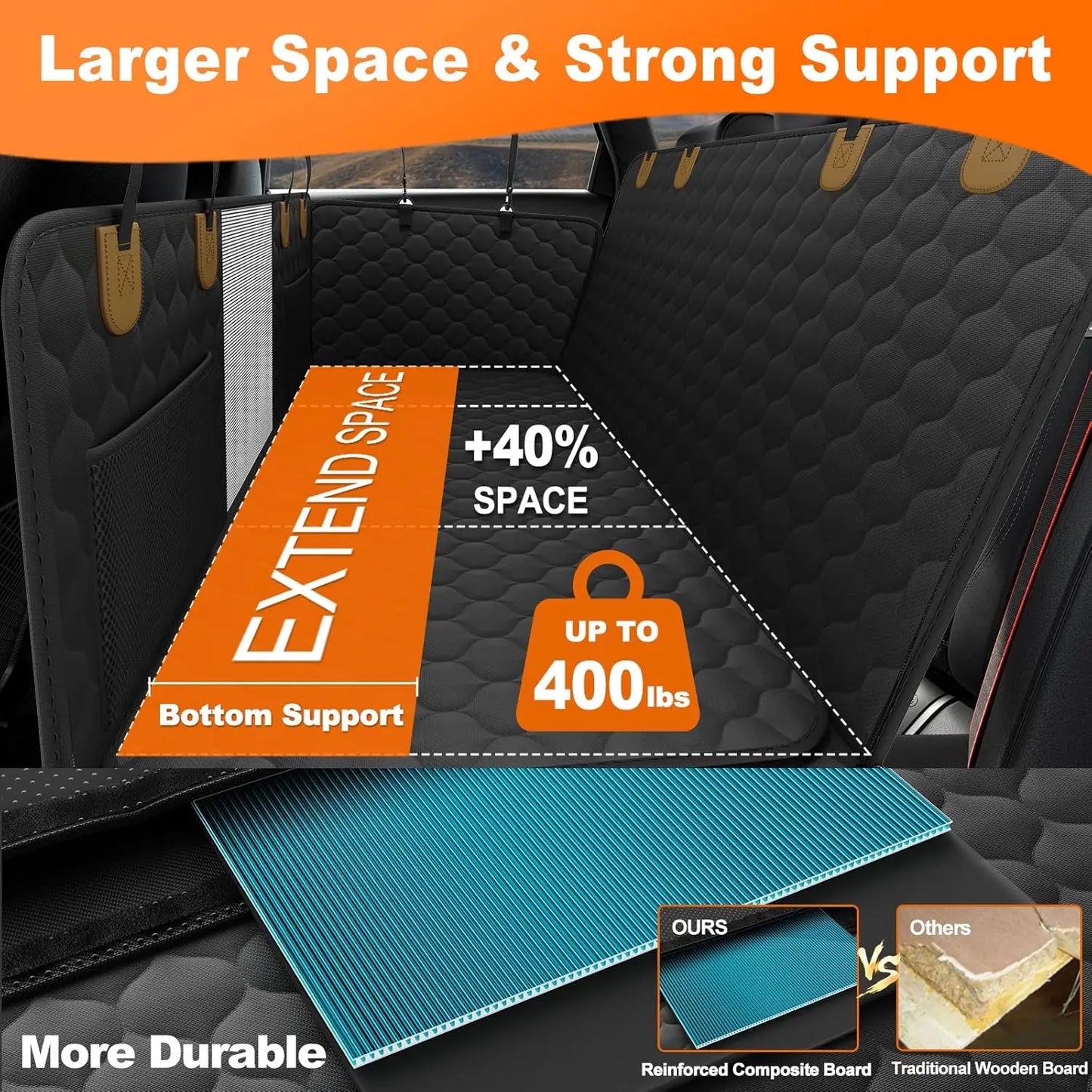 Waterproof Pet Travel Foldable Dog Mat w/Rear Car Seat  Protector