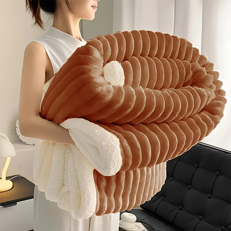 Weighted Fleece Blanket -Soft, Warm and Comfortable w/Sherpa