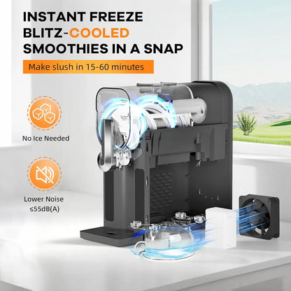 Slushie Machine, No Ice Needed, Frozen Drink Maker with LED Display