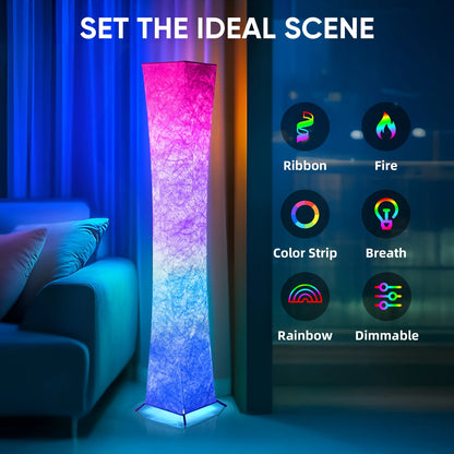 Soft Light Floor Lamp, w/RGB 16 Color Changing LED Lighting, Remote Control