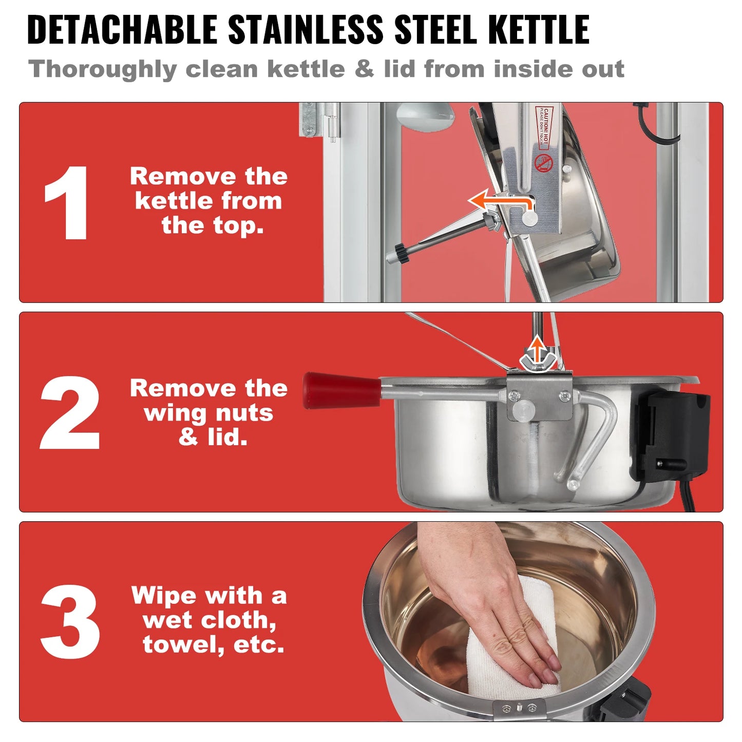 8/12Oz Automatic Electric Popcorn Maker with Scoop Spoon