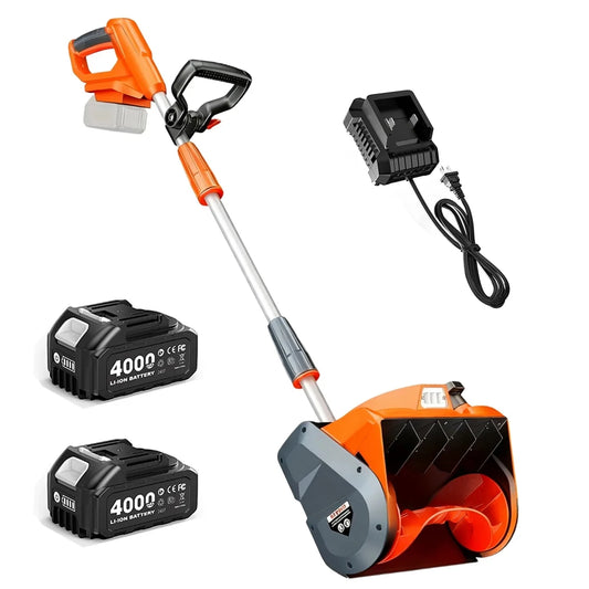 23 Ft Cordless Snow Blower with LED Light, 20V Battery, with 0/1/2 4000mAh Battery & Charger