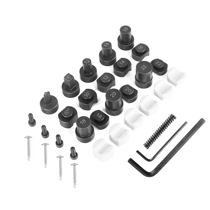 Metal Ring Bender Jewelry Making Tool , 6 Round Posts and Matching Dies