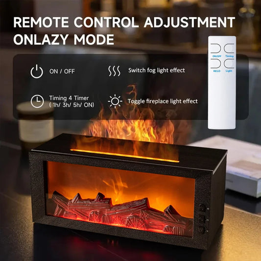 Essential Oils Humidifier with LED Light 4In1 Fireplace  Rechargeable